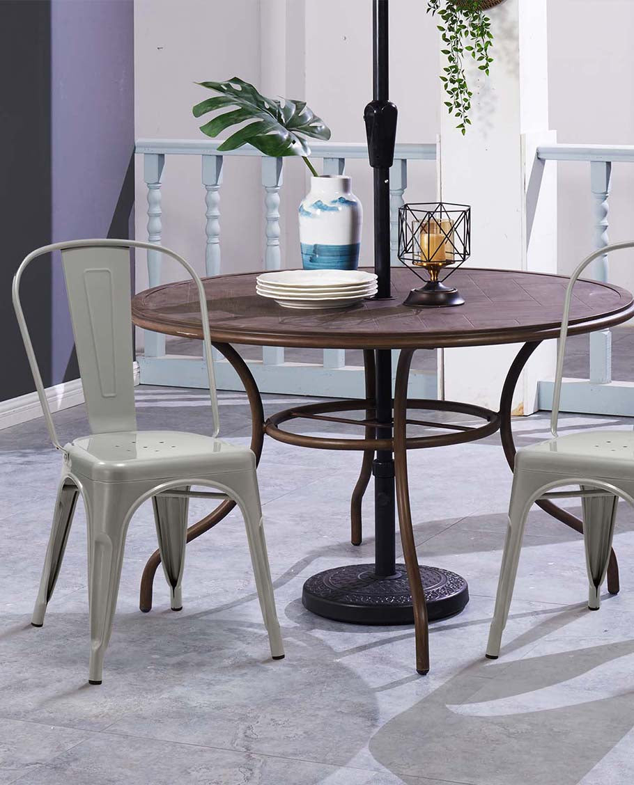 1x Esszimmerstuhl / Stuhl aus Metall / Eisen Farbauswahl Küchenstuhl Stapelbar, Robust & Zeitlos Duhome 666