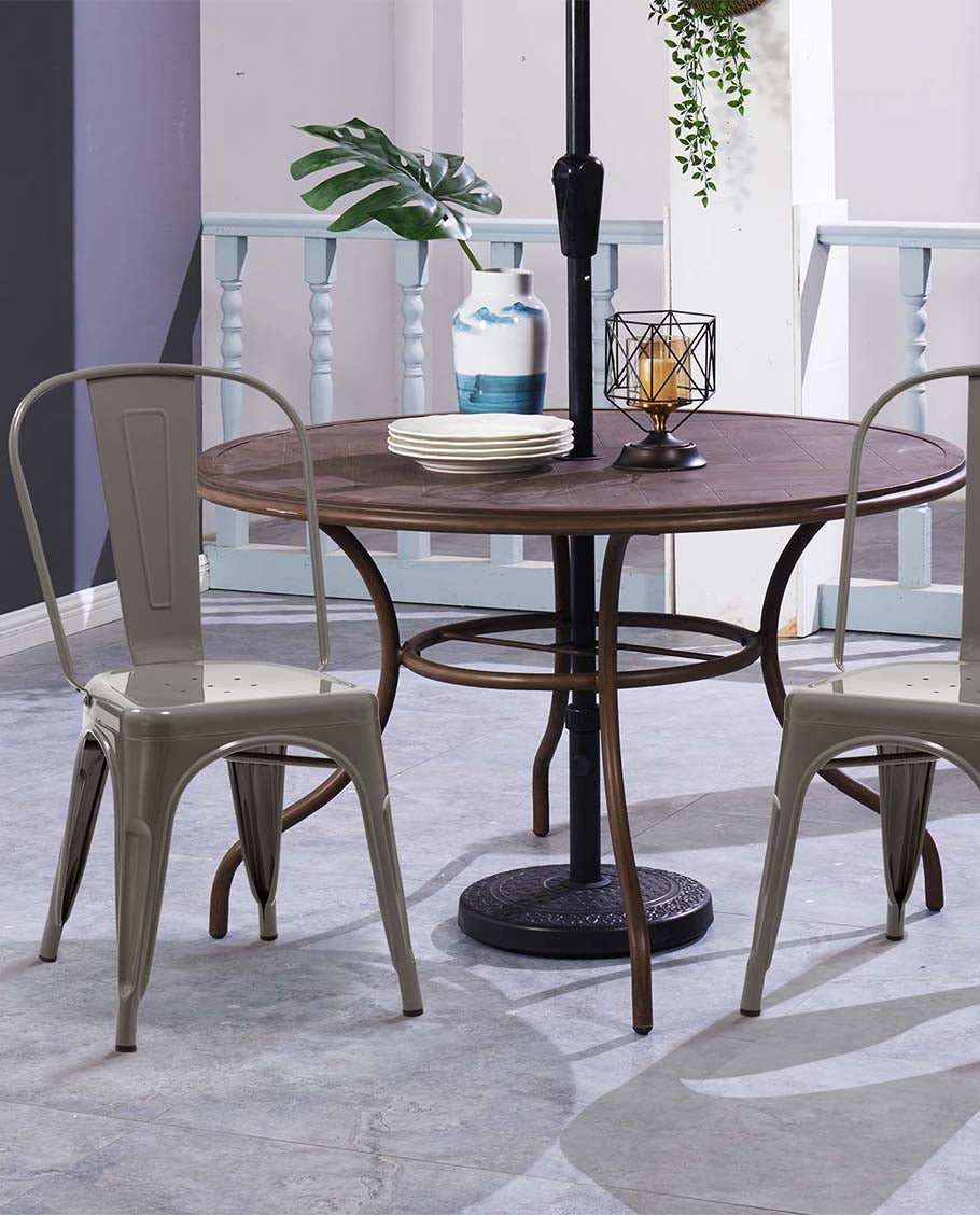 1x Esszimmerstuhl / Stuhl aus Metall / Eisen Farbauswahl Küchenstuhl Stapelbar, Robust & Zeitlos Duhome 666