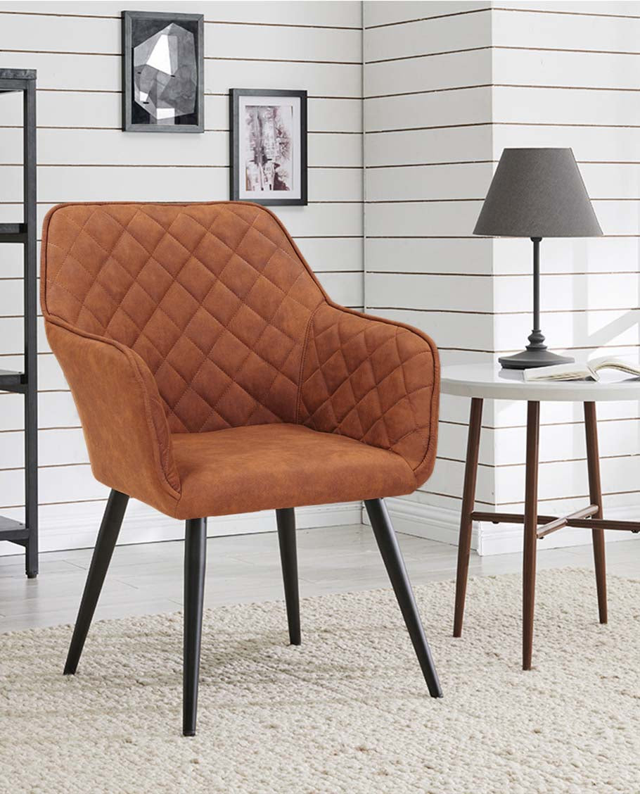 Esszimmerstuhl aus Stoff (Samt) Farbauswahl Retro Design Armlehnstuhl Stuhl mit Rückenlehne Sessel Metallbeine Duhome 8058