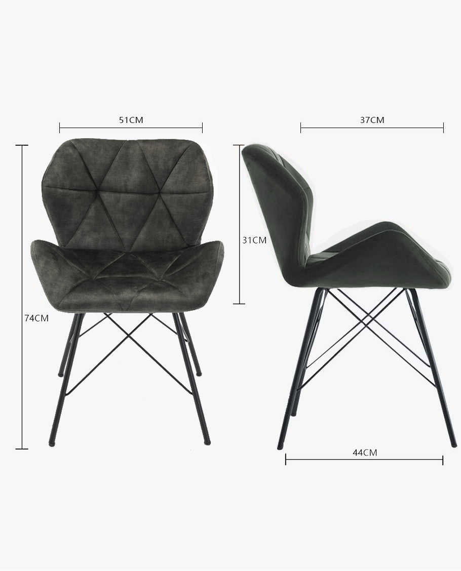 Duhome 2er Set Esszimmerstuhl Küchenstuhl Metallbeine Konferenzstuhl Besucherstuhl Retro 622J Vintage