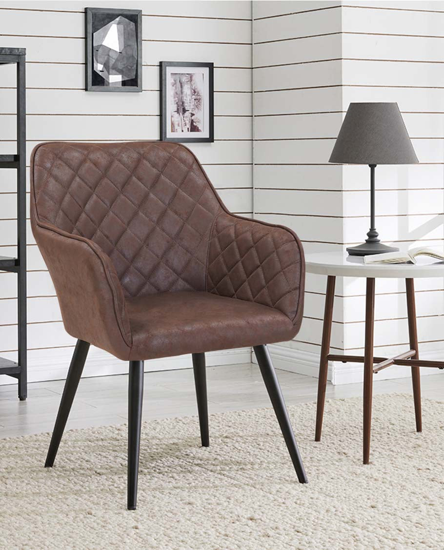 Esszimmerstuhl aus Stoff (Samt) Farbauswahl Retro Design Armlehnstuhl Stuhl mit Rückenlehne Sessel Metallbeine Duhome 8058