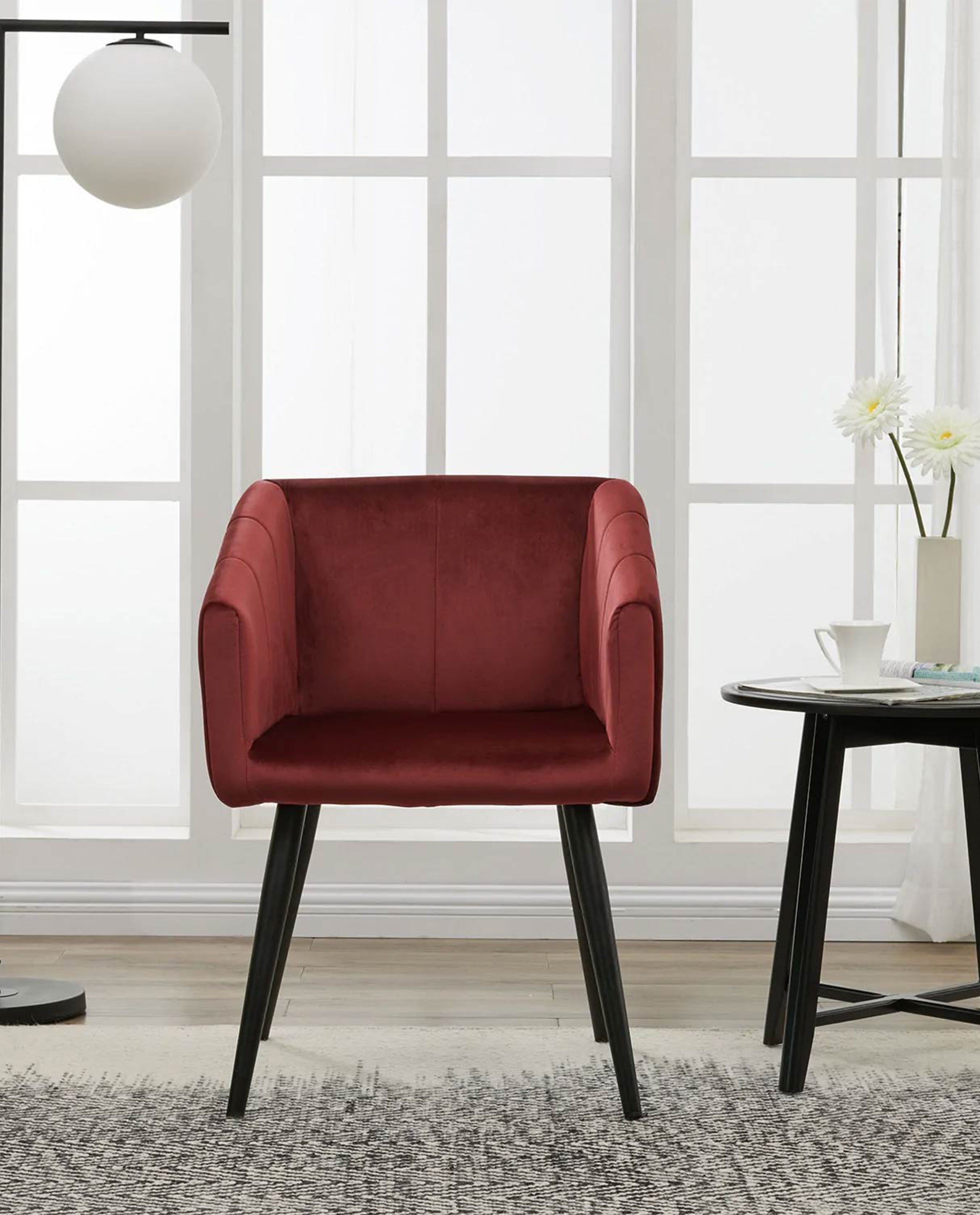 Esszimmerstuhl aus Stoff (Samt) Farbauswahl Retro Design Stuhl mit Rückenlehne Sessel Metallbeine Duhome 8065