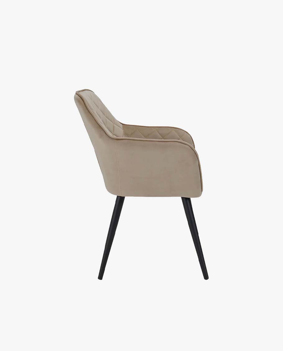 Esszimmerstuhl aus Stoff (Samt) Farbauswahl Retro Design Armlehnstuhl Stuhl mit Rückenlehne Sessel Metallbeine Duhome 8058