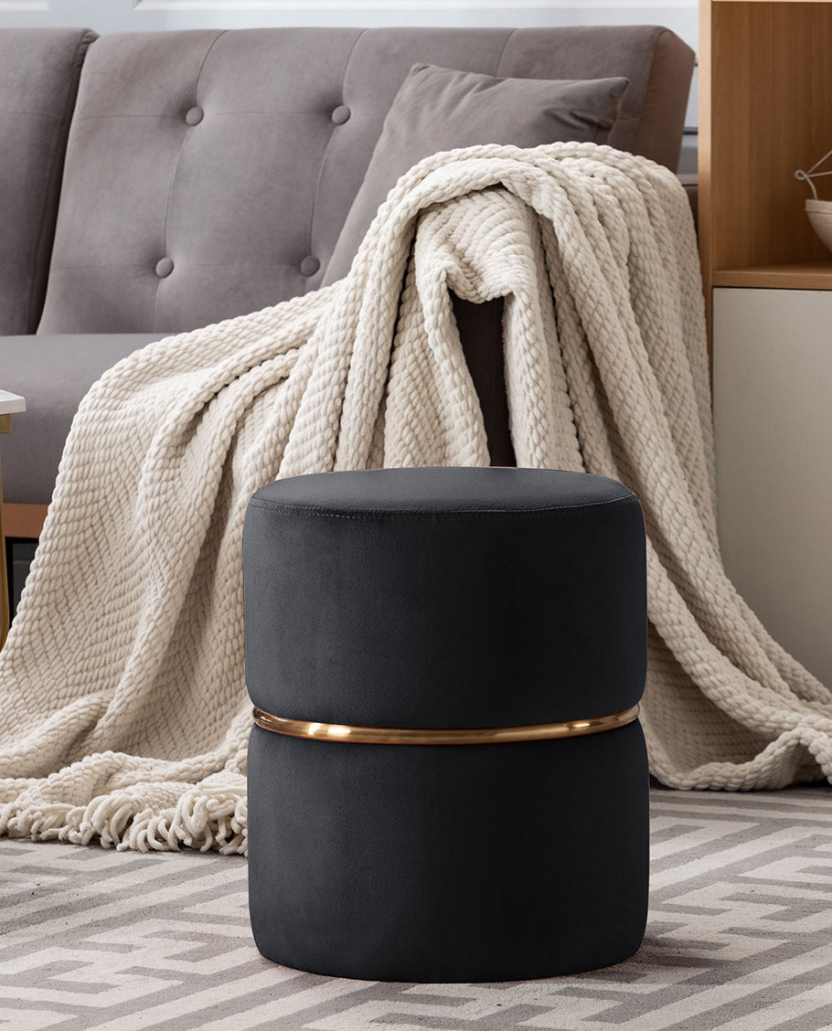 Duhome Sitzhocker Hocker Rund Polsterhocker Schminkhocker edles Design 9123