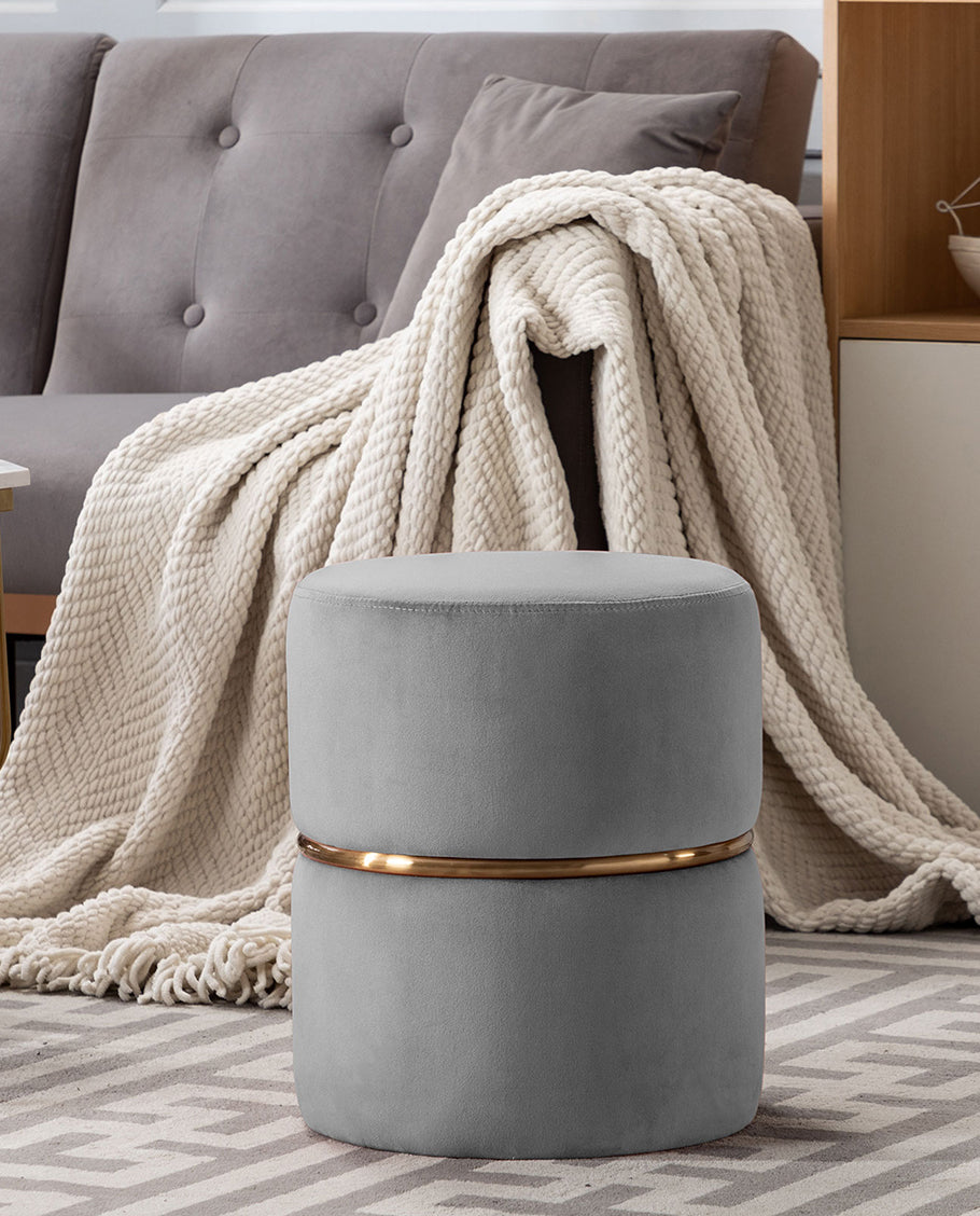 Duhome Sitzhocker Hocker Rund Polsterhocker Schminkhocker edles Design 9123