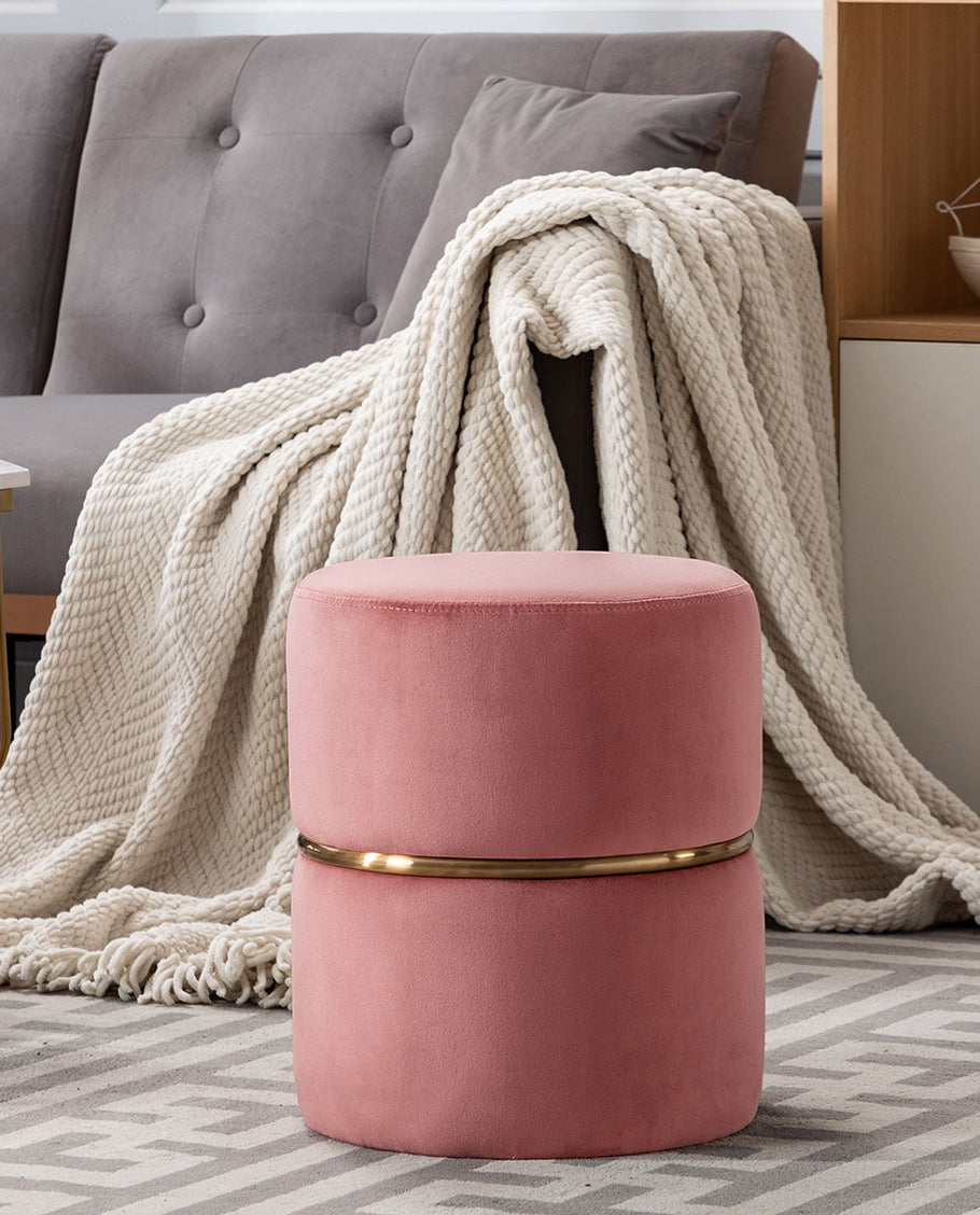 Duhome Sitzhocker Hocker Rund Polsterhocker Schminkhocker edles Design 9123