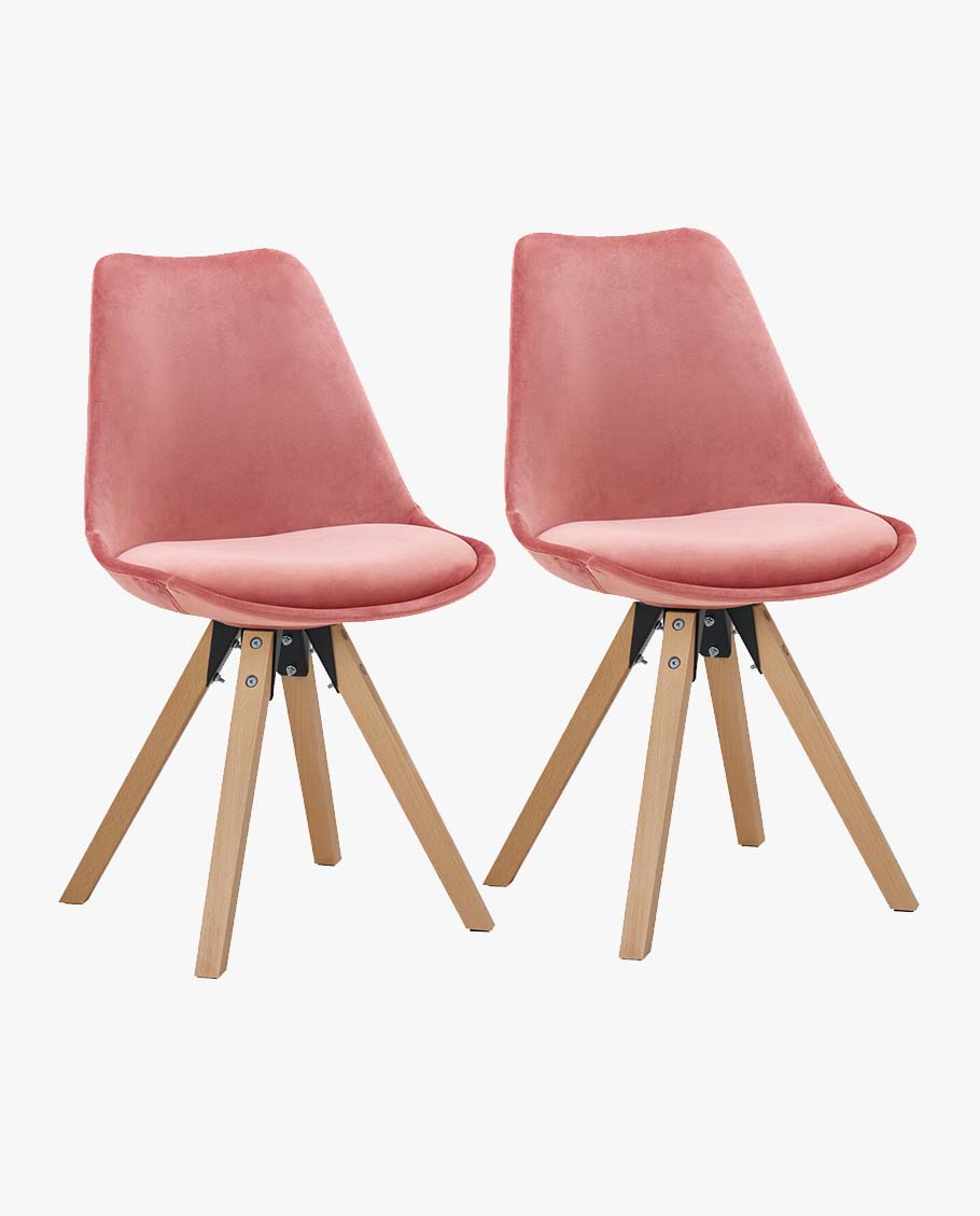 Duhome 2er Set Stuhl Esszimmerstühle Küchenstühle Farbauswahl mit Holzbeinen Sitzkissen Esszimmerstuhl Retro 518M