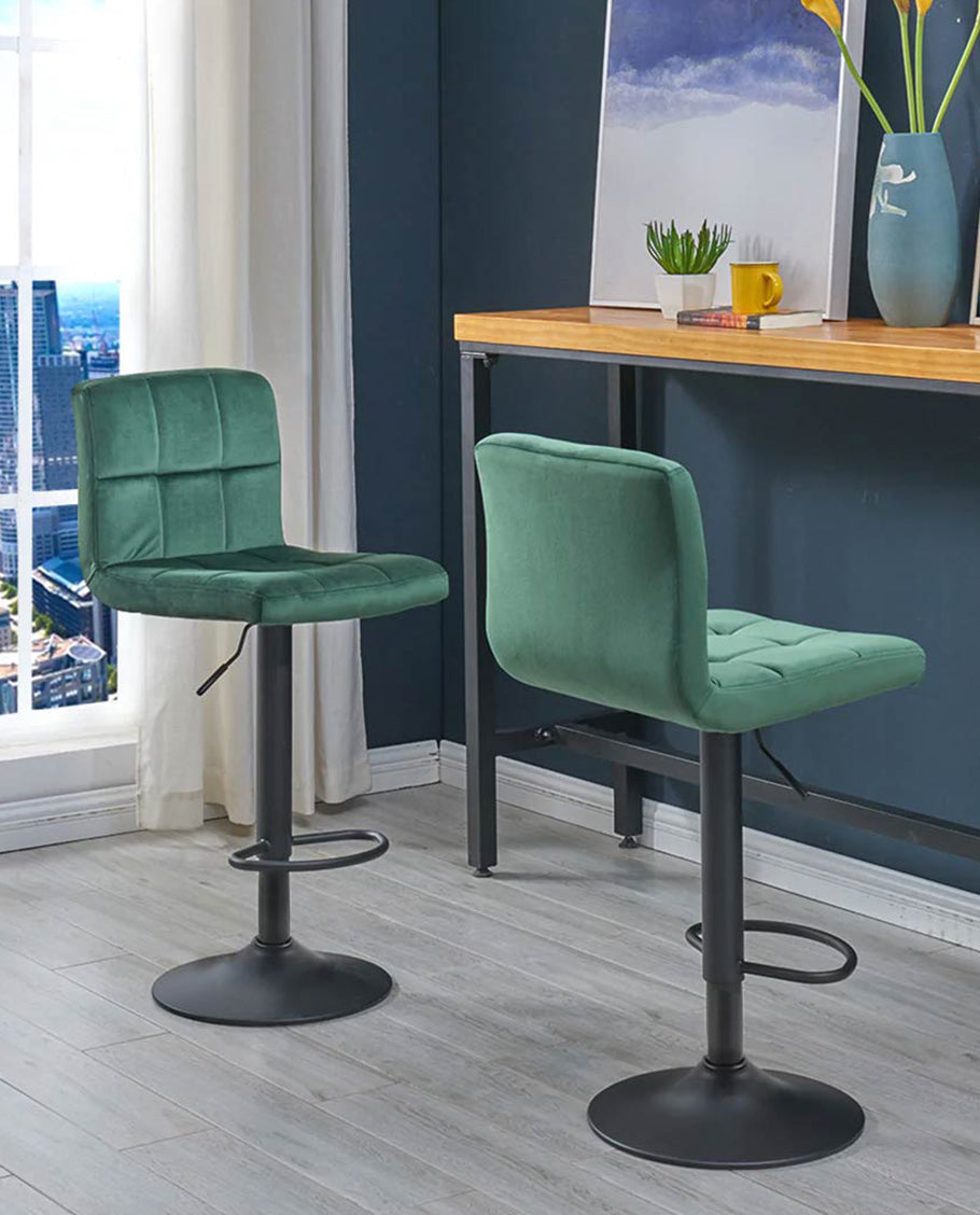 Duhome Barhocker 2x Barstuhl Kunstleder oder Stoff Tresenhocker Bar Sessel gut gepolstert höhenverstellbar mit Lehne eckig 451Y