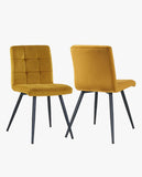 Load image into Gallery viewer, 2er Set Esszimmerstuhl aus Stoff Samt Farbauswahl Stuhl Retro Design Polsterstuhl mit Rückenlehne Metallbeine Duhome 8043B