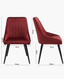 Load image into Gallery viewer, 2er Set Esszimmerstuhl aus Stoff Samt Stuhl Retro Design Polsterstuhl mit Rückenlehne Metallbeine Farbauswahl Duhome 8066