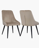 Load image into Gallery viewer, 2er Set Esszimmerstuhl aus Stoff Samt Stuhl Retro Design Polsterstuhl mit Rückenlehne Metallbeine Farbauswahl Duhome 8066