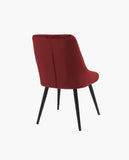 Load image into Gallery viewer, 2er Set Esszimmerstuhl aus Stoff Samt Stuhl Retro Design Polsterstuhl mit Rückenlehne Metallbeine Farbauswahl Duhome 8066