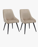 Load image into Gallery viewer, 2er Set Esszimmerstuhl aus Stoff Samt Stuhl Retro Design Polsterstuhl mit Rückenlehne Metallbeine Farbauswahl Duhome 8066