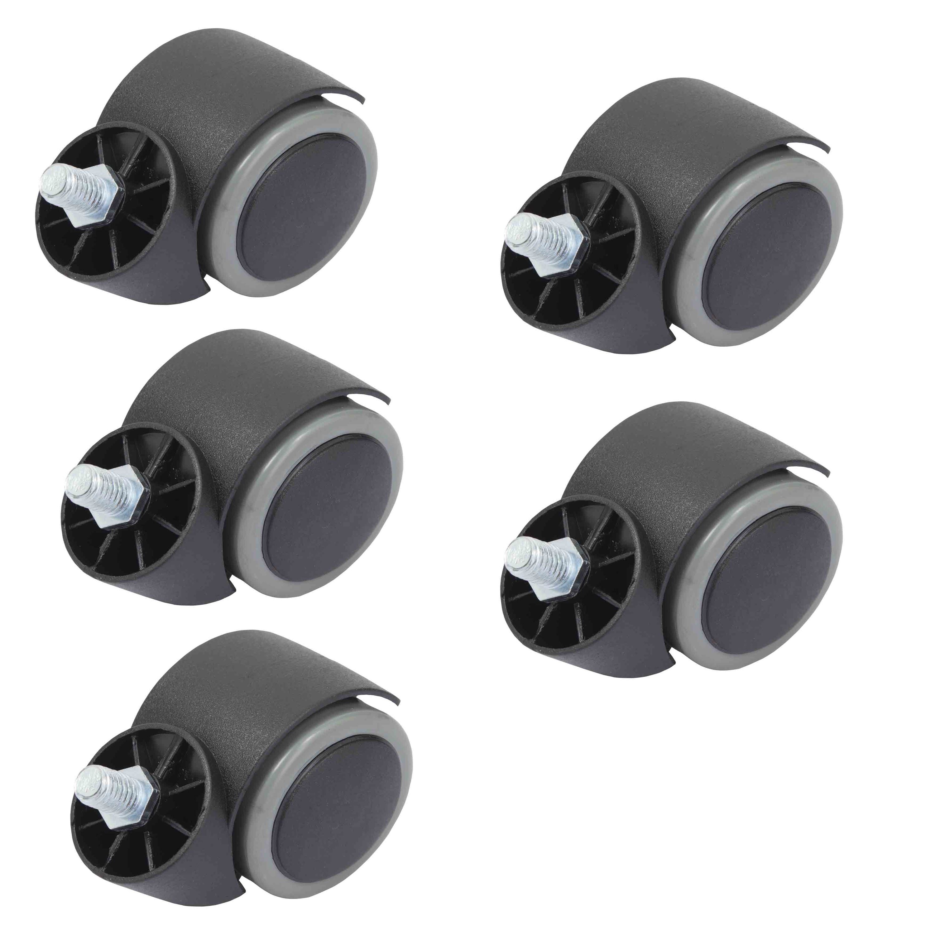 Duhome Stuhlrollen Hartboden Rollen Bürostuhlrollen Stift 11 mm, 5er Set Rollen