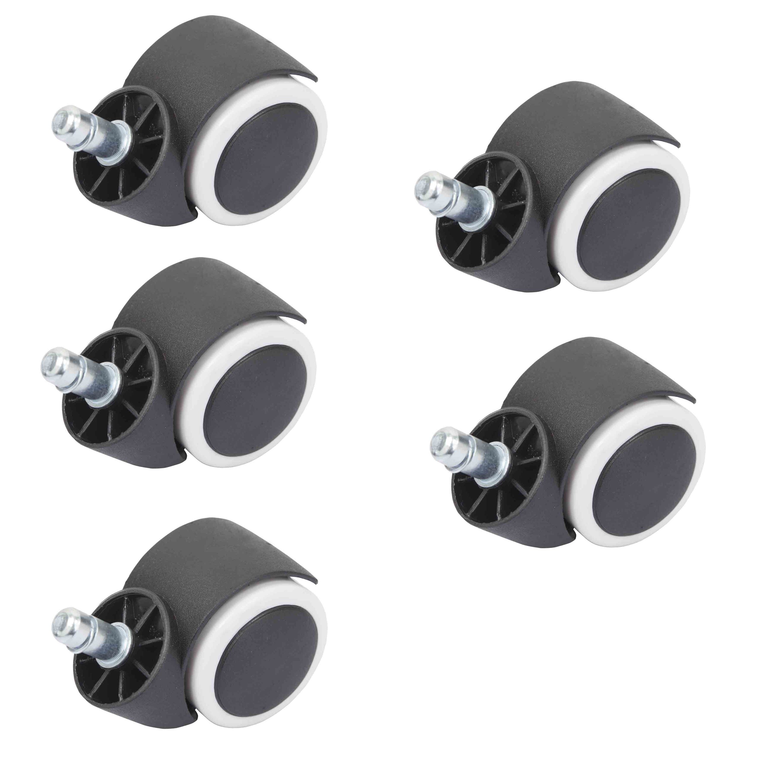 Duhome Stuhlrollen Hartboden Rollen Bürostuhlrollen Stift 11 mm, 5er Set Rollen