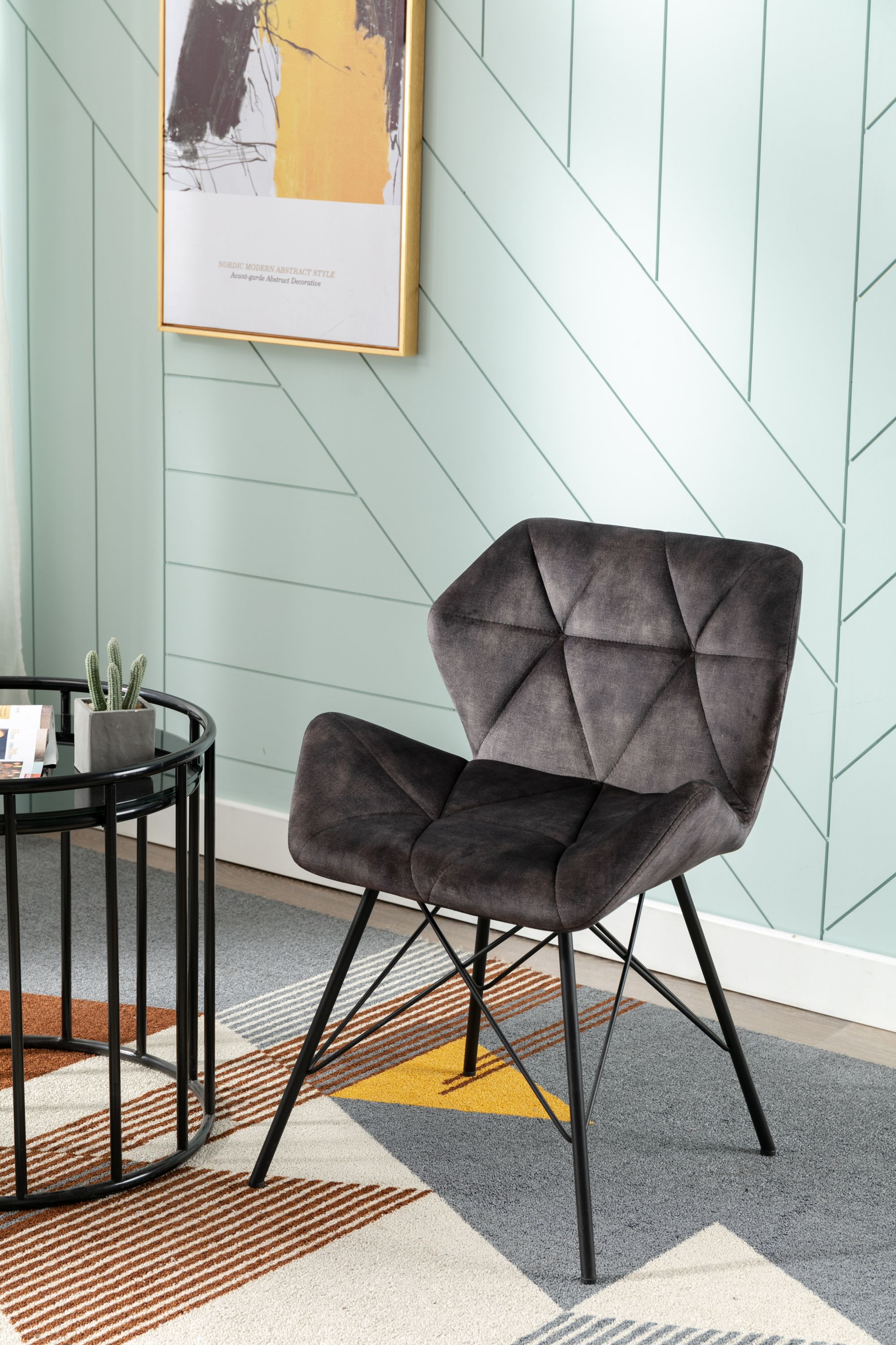 Duhome 2er Set Esszimmerstuhl Küchenstuhl Metallbeine Konferenzstuhl Besucherstuhl Retro 622J Vintage