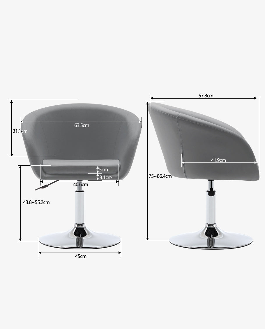 Sessel höhenverstellbar Esszimmerstuhl Kunstleder Clubsessel Coctailsessel Lounge Sessel Farbauswahl - TYP 440