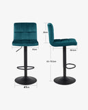 Load image into Gallery viewer, Duhome Barhocker 2x Barstuhl Kunstleder oder Stoff Tresenhocker Bar Sessel gut gepolstert höhenverstellbar mit Lehne eckig 451Y