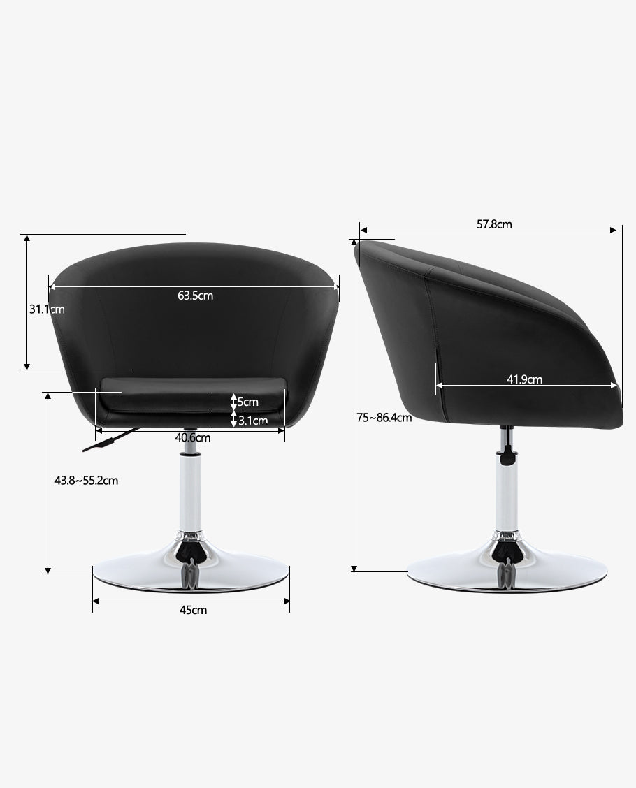 Sessel höhenverstellbar Esszimmerstuhl Kunstleder Clubsessel Coctailsessel Lounge Sessel Farbauswahl - TYP 440