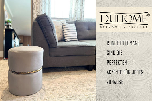 Runde Ottomane sind die perfekten Akzente für jedes Zuhause