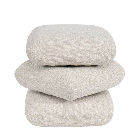 Duhome Sitzhocker aus Bouclé Stoff Ottoman 360° Drehbar Polsterhocker Modern Hocker