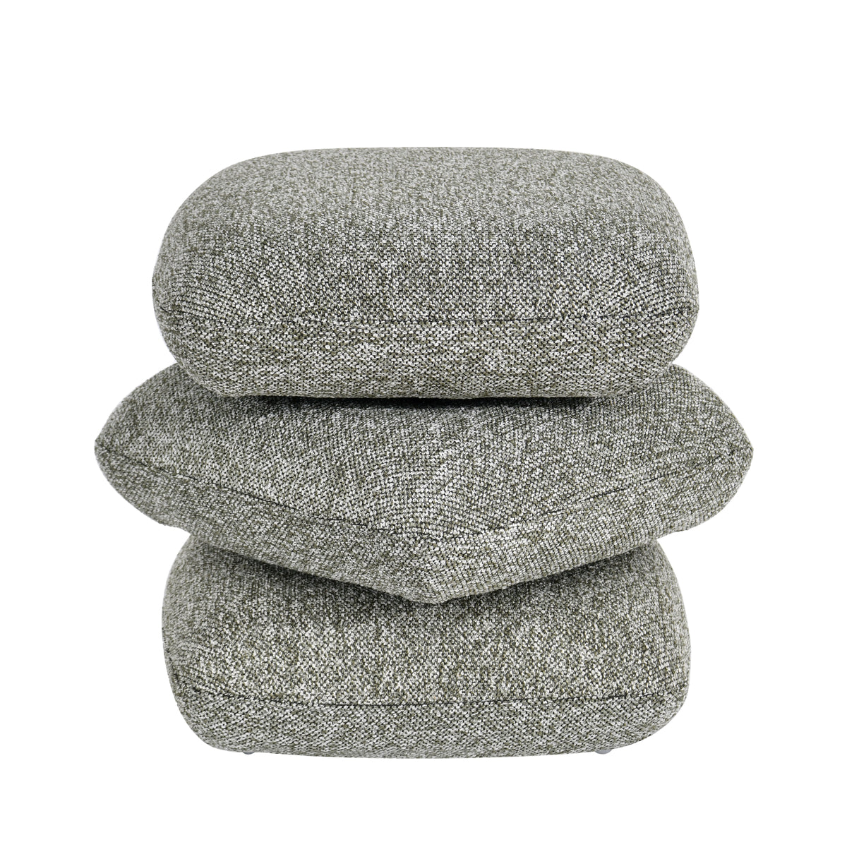Sitzhocker aus Bouclé Stoff Ottoman 360° Drehbar Polsterhocker Modern Hocker