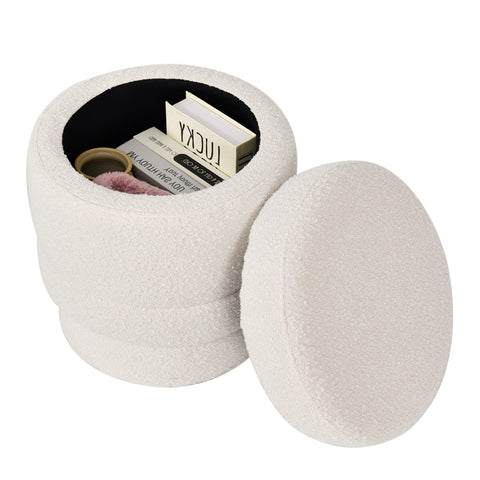 Duhome Ottoman Drehbar Rund Polsterhocker mit Stauraum Sitzhocker mit Deckel Stauhocker