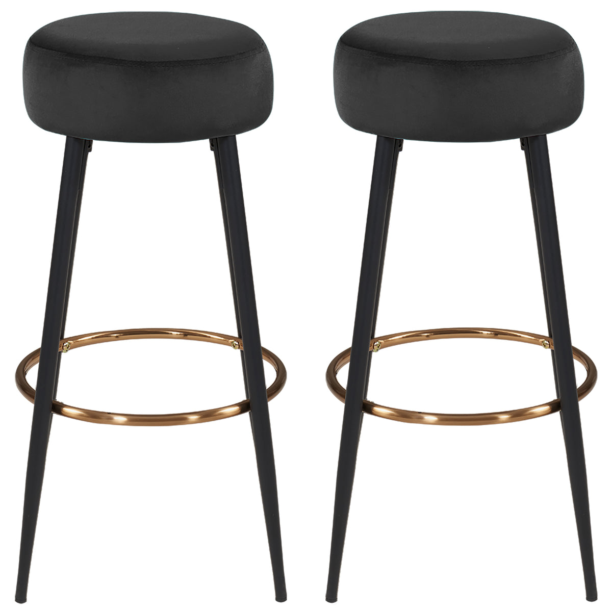 2x Barhocker rund Barstuhl aus Stoff Samt Gestell aus Metall Tresenhocker gut gepolstert Sitzhöhe 80 cm Farbauswahl Duhome 5168A