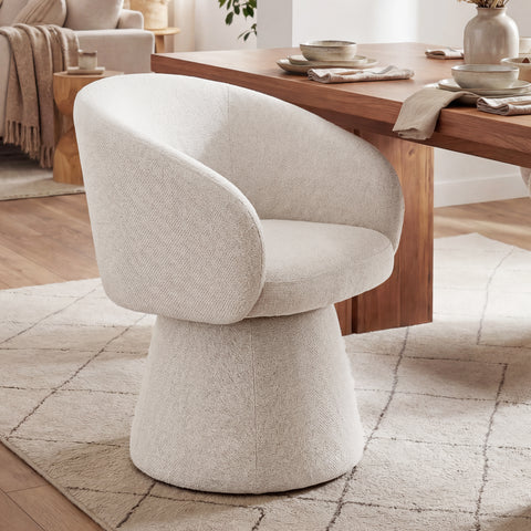 Duhome Modern gepolsterter Leinen-Drehstuhl (360°), Kegel-Design