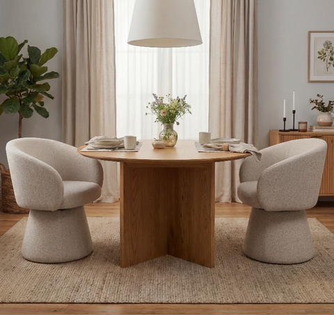 Duhome Modern gepolsterter Leinen-Drehstuhl (360°), Kegel-Design