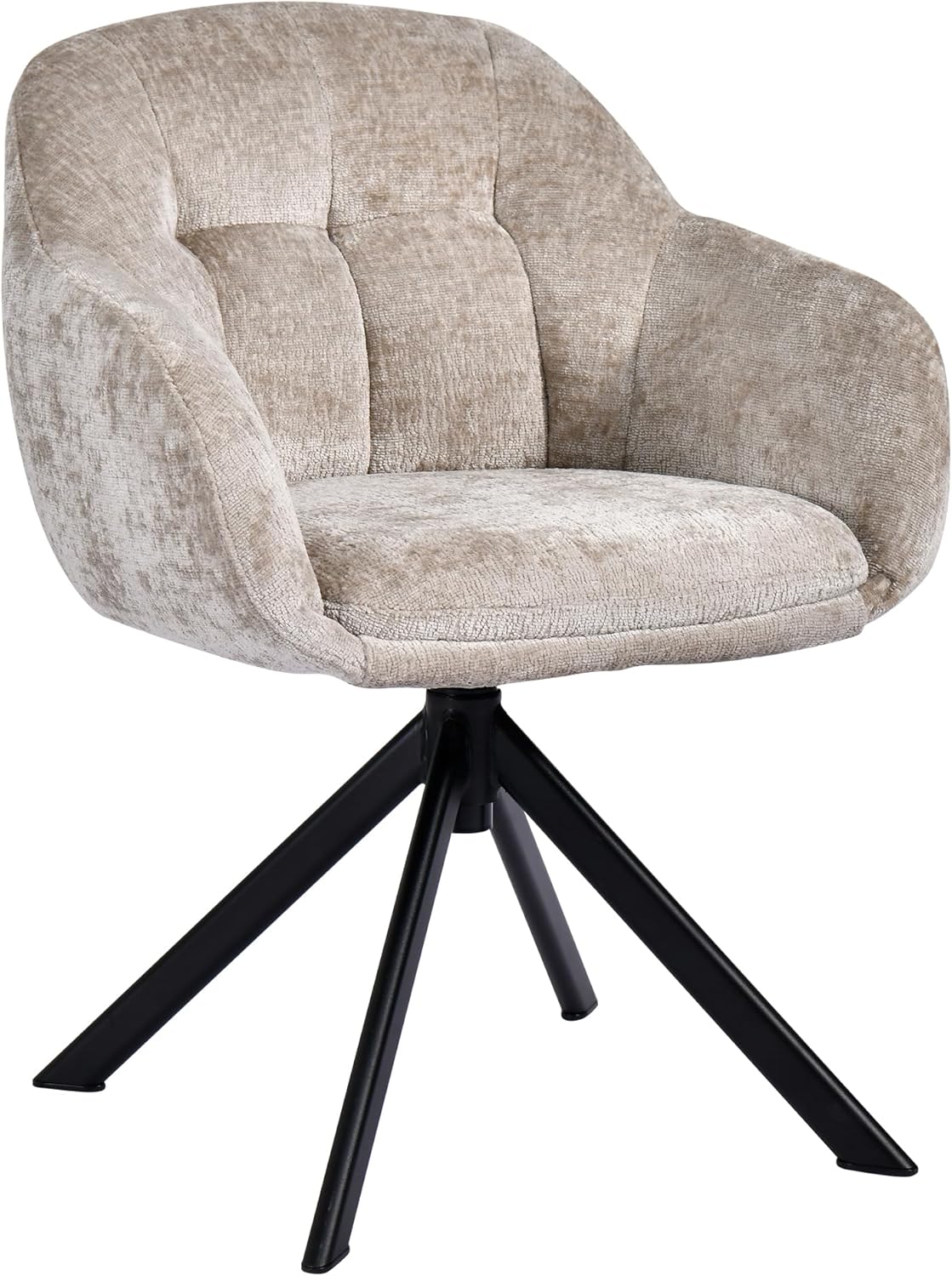 Duhome Loungesessel Armlehnstuhl aus Chenille-Stoff, Schminktisch Stuhl Esszimmerstuhl Sitzschale 360° drehbar 9-213A