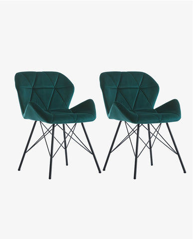 Duhome 2er Set Esszimmerstuhl Stoff Küchenstuhl Metallbeine Konferenzstuhl Besucherstuhl Retro Farbauswahl 622J