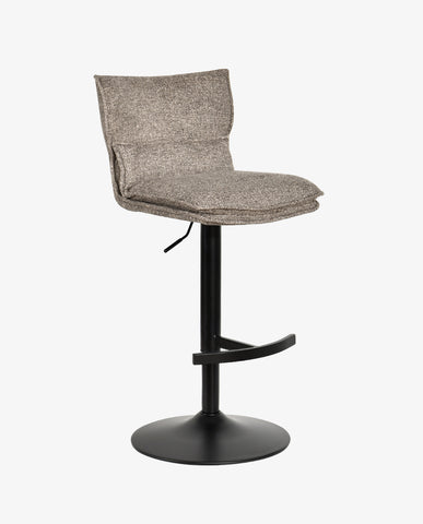 Höhenverstellbarer Drehbarer Bouclé-Barhocker mit Fußstütze