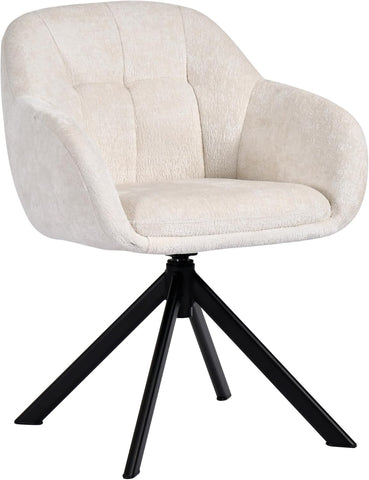 Duhome Loungesessel Armlehnstuhl aus Chenille-Stoff, Schminktisch Stuhl Esszimmerstuhl Sitzschale 360° drehbar 9-213A