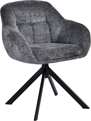 Duhome Loungesessel Armlehnstuhl aus Chenille-Stoff, Schminktisch Stuhl Esszimmerstuhl Sitzschale 360° drehbar 9-213A