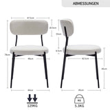 Load image into Gallery viewer, Duhome Esszimmerstühle Küchenstuhl 2er Set Polsterstuhl Wohnzimmerstuhl aus Bouclé Polsterstoff und Metallbeine für Küche Esszimmer Lounge Wohnzimmer Schlafzimmer, Gelb