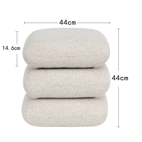 Duhome Sitzhocker aus Bouclé Stoff Ottoman 360° Drehbar Polsterhocker Modern Hocker