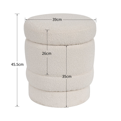 Duhome Ottoman Drehbar Rund Polsterhocker mit Stauraum Sitzhocker mit Deckel Stauhocker