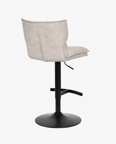 Höhenverstellbarer Drehbarer Bouclé-Barhocker mit Fußstütze