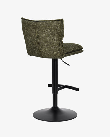 Höhenverstellbarer Drehbarer Bouclé-Barhocker mit Fußstütze