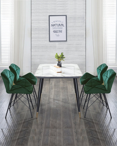 Duhome 2er Set Esszimmerstuhl Stoff Küchenstuhl Metallbeine Konferenzstuhl Besucherstuhl Retro Farbauswahl 622J