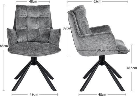 Duhome 180° drehbarer Esszimmerstuhl mit automatischer Liegefunktion