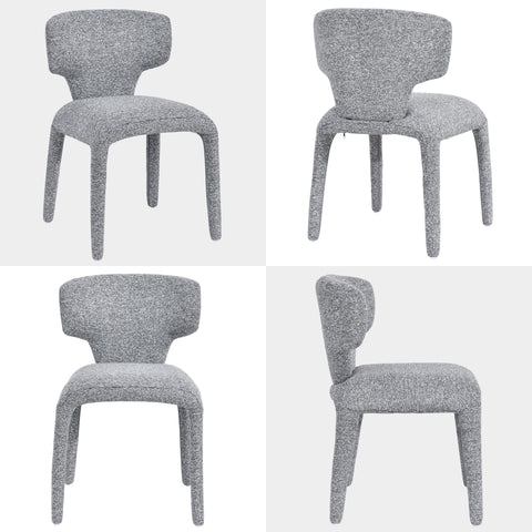 Duhome Essstuhl 2er Set Küchenstuhl Vollbedeckung Bouclé Material Leicht Luxus minimalistischer Stil