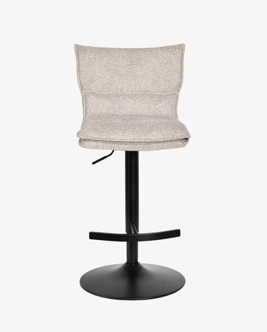 Höhenverstellbarer Drehbarer Bouclé-Barhocker mit Fußstütze