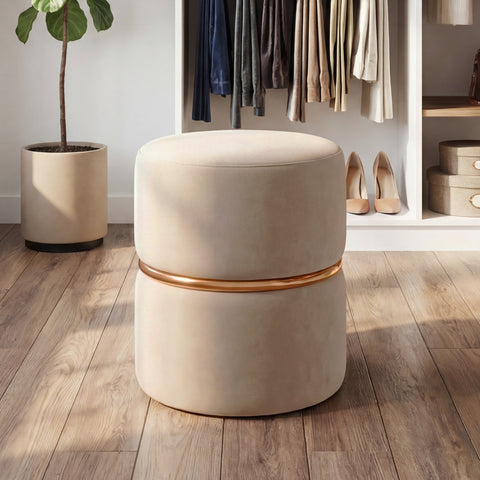 Duhome Sitzhocker Hocker Rund Polsterhocker Schminkhocker edles Design 9123