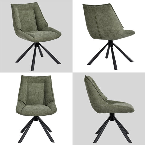 Duhome Esszimmerstuhl, Chenille-Stoff, 180° drehbar
