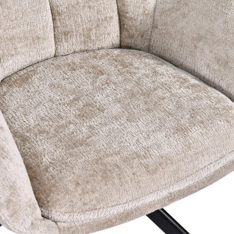 Duhome Loungesessel Armlehnstuhl aus Chenille-Stoff, Schminktisch Stuhl Esszimmerstuhl Sitzschale 360° drehbar 9-213A