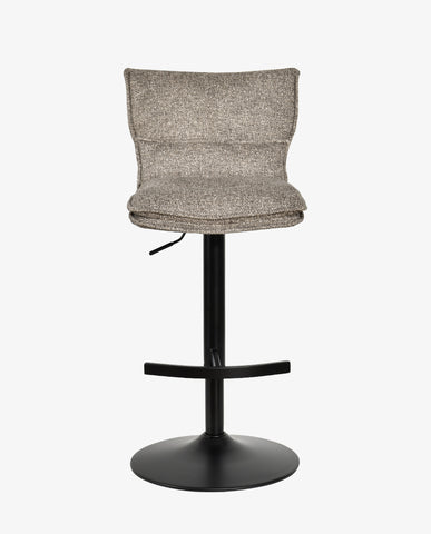 Höhenverstellbarer Drehbarer Bouclé-Barhocker mit Fußstütze