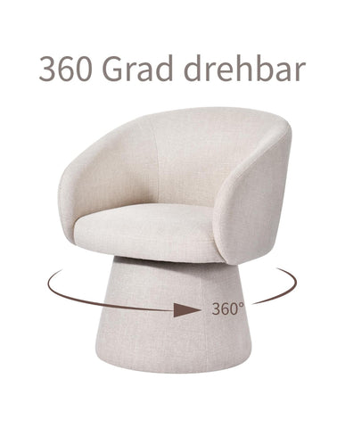 Duhome Modern gepolsterter Leinen-Drehstuhl (360°), Kegel-Design