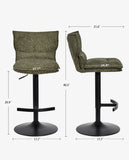 Laden Sie das Bild in den Galerie-Viewer, Höhenverstellbarer Drehbarer Bouclé-Barhocker mit Fußstütze